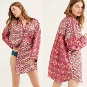 Free People Holibabe Oversized Boho Sleep Shirt XS